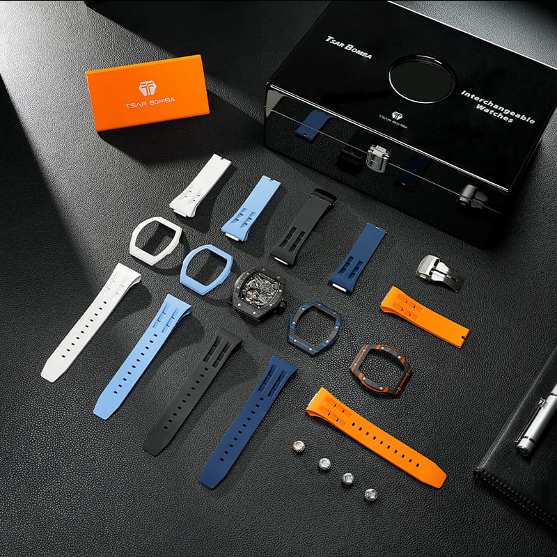 Official Tsar Bomba Atomic-Interchangeable Automatic Carbon Fibre Watch Single Combo Edition - TB8218 - Top G Watches
