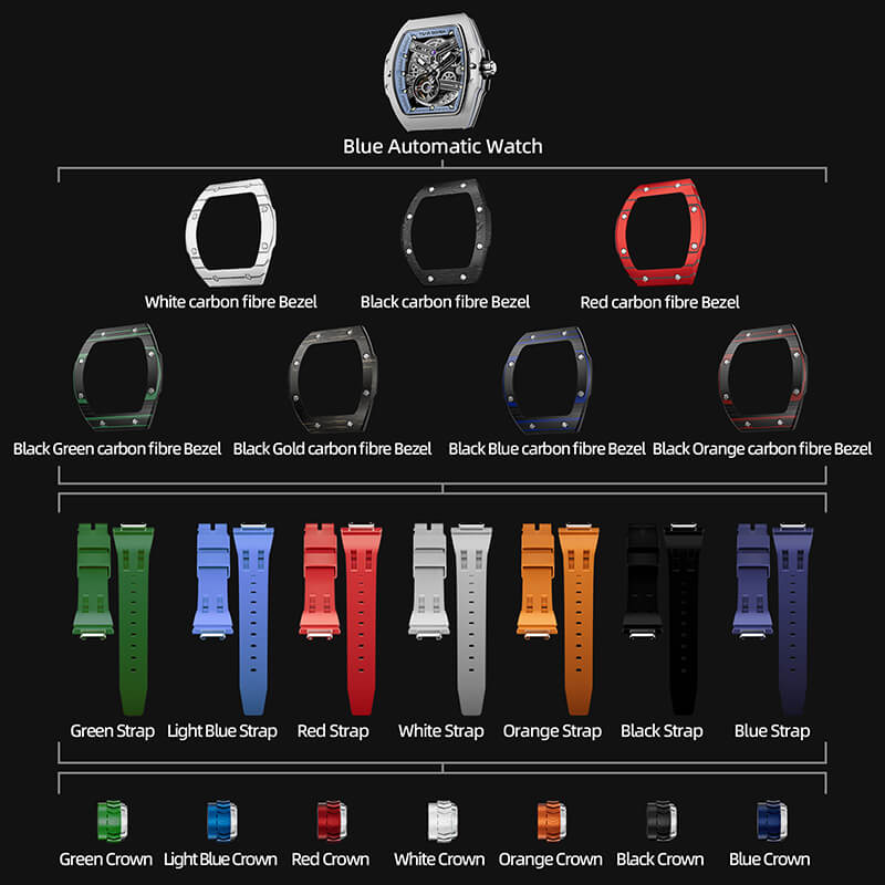 Official Tsar Bomba Atomic-Interchangeable Automatic Watch Carbon Fibre Combo - TB8218 - Top G Watches