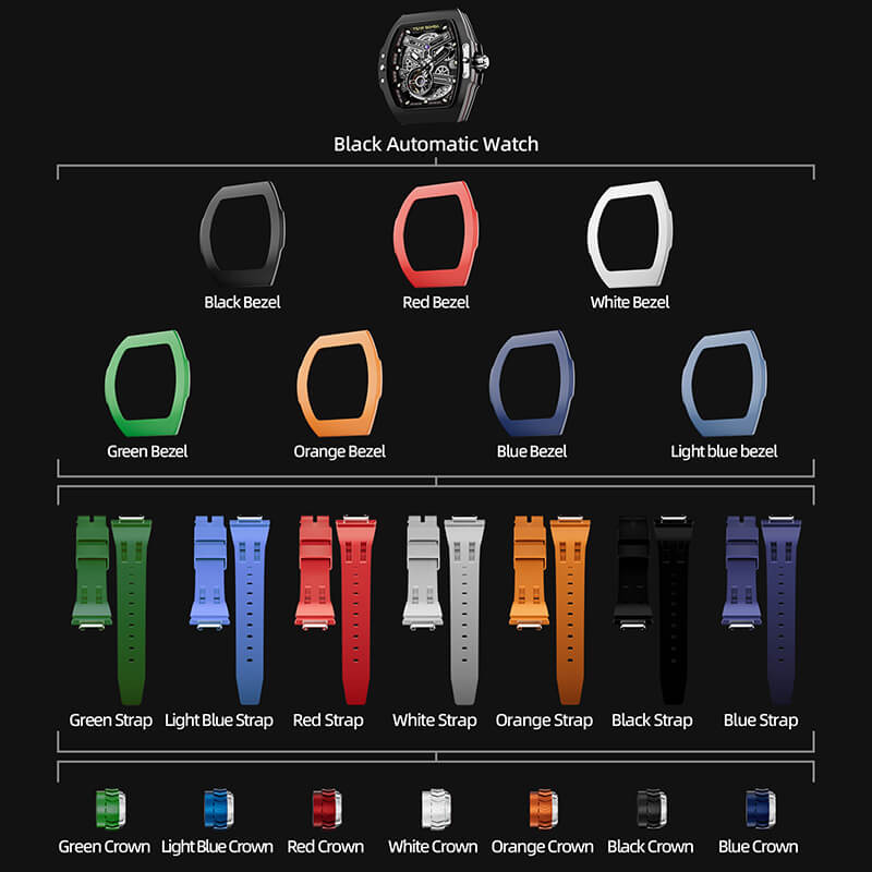 Official Tsar Bomba Atomic-Interchangeable Automatic Watch Fluororubber FKM Combo - TB8218 - Top G Watches