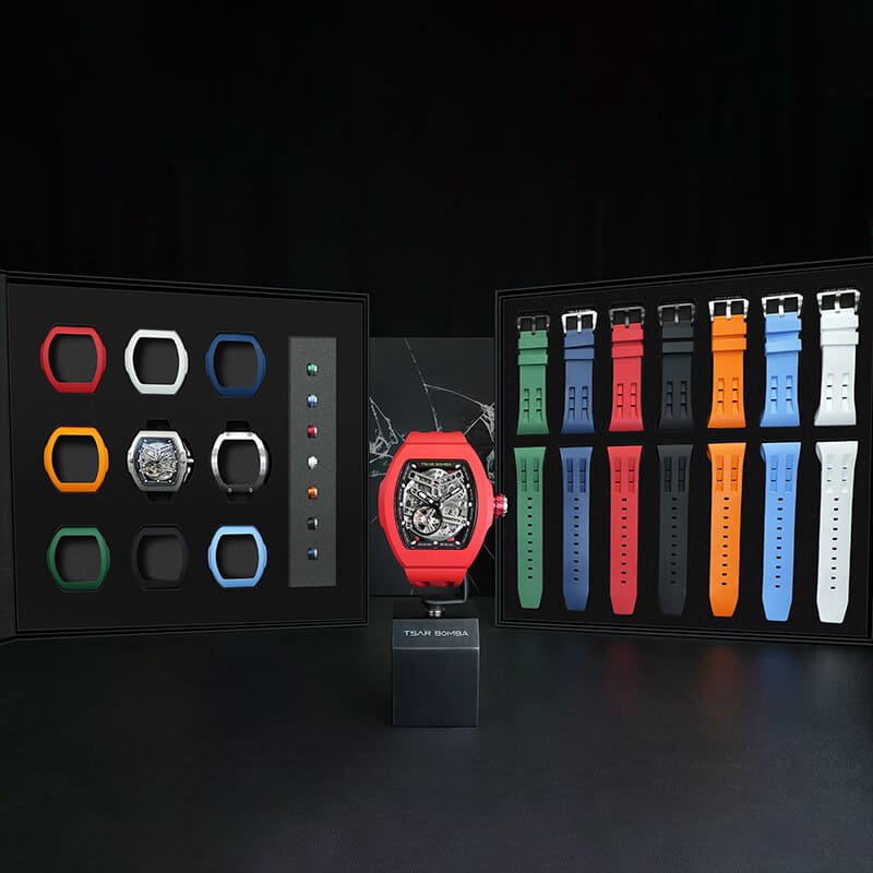 Official Tsar Bomba Atomic-Interchangeable Automatic Watch Fluororubber FKM Combo - TB8218 - Top G Watches