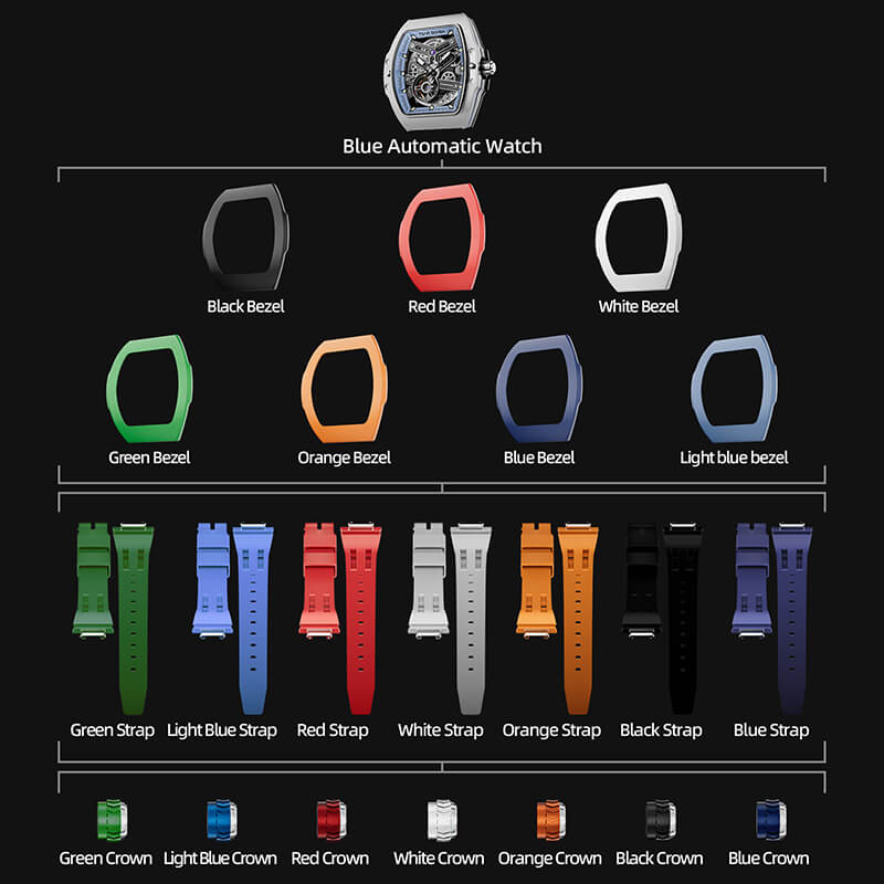 Official Tsar Bomba Atomic-Interchangeable Automatic Watch Fluororubber FKM Combo - TB8218 - Top G Watches