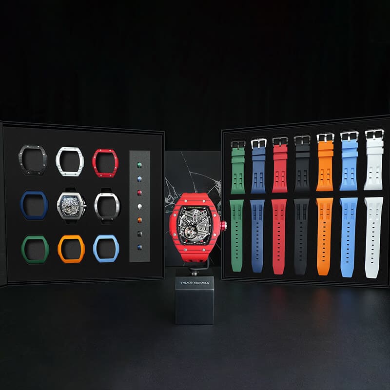 Official Tsar Bomba Atomic-Interchangeable Automatic Watch Mixed Material Combo - TB8218 - Top G Watches