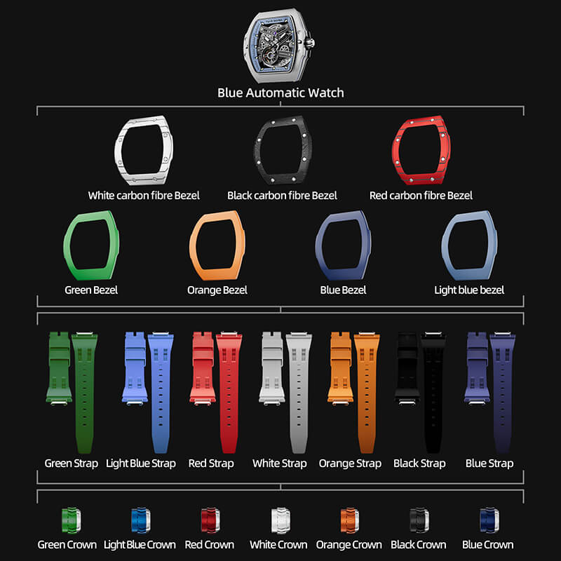 Official Tsar Bomba Atomic-Interchangeable Automatic Watch Mixed Material Combo - TB8218 - Top G Watches