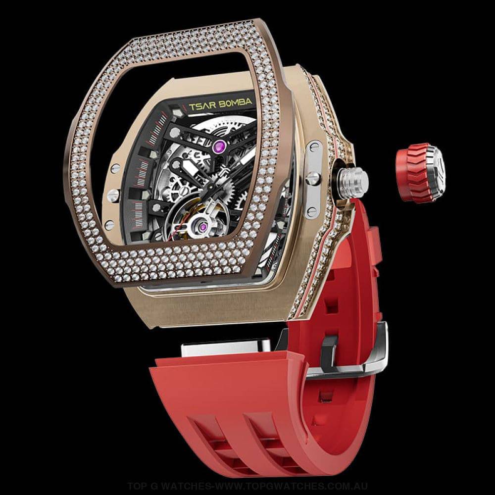 Official TSAR BOMBA Atomic-Interchangeable DIY Diamond Automatic Watch - TB8218D Multi-7 & Twin Combo - Top G Watches