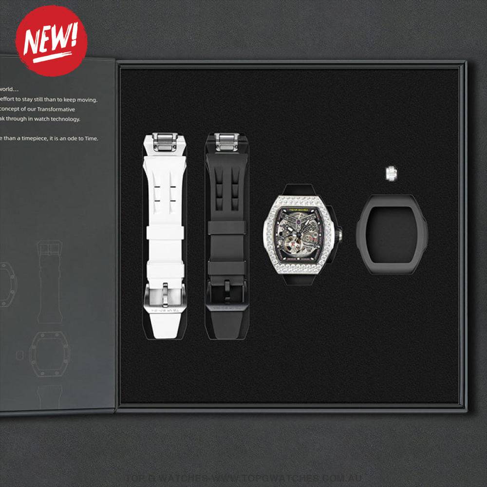 Official TSAR BOMBA Atomic-Interchangeable DIY Diamond Automatic Watch - TB8218D Multi-7 & Twin Combo - Top G Watches