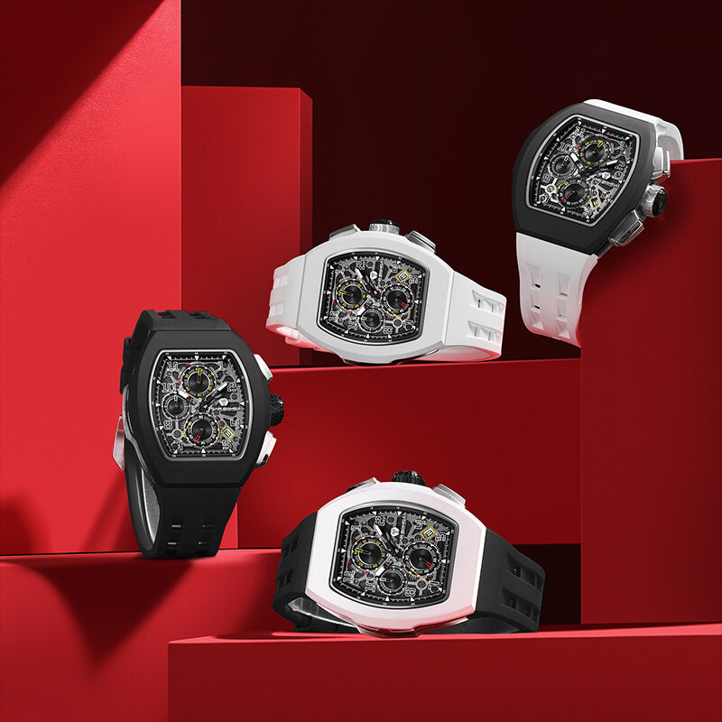Official TSAR BOMBA Atomic-Interchangeable Seiko VK67 Calendar Mechanical Watch - TB8214 Multi-Combo - Top G Watches