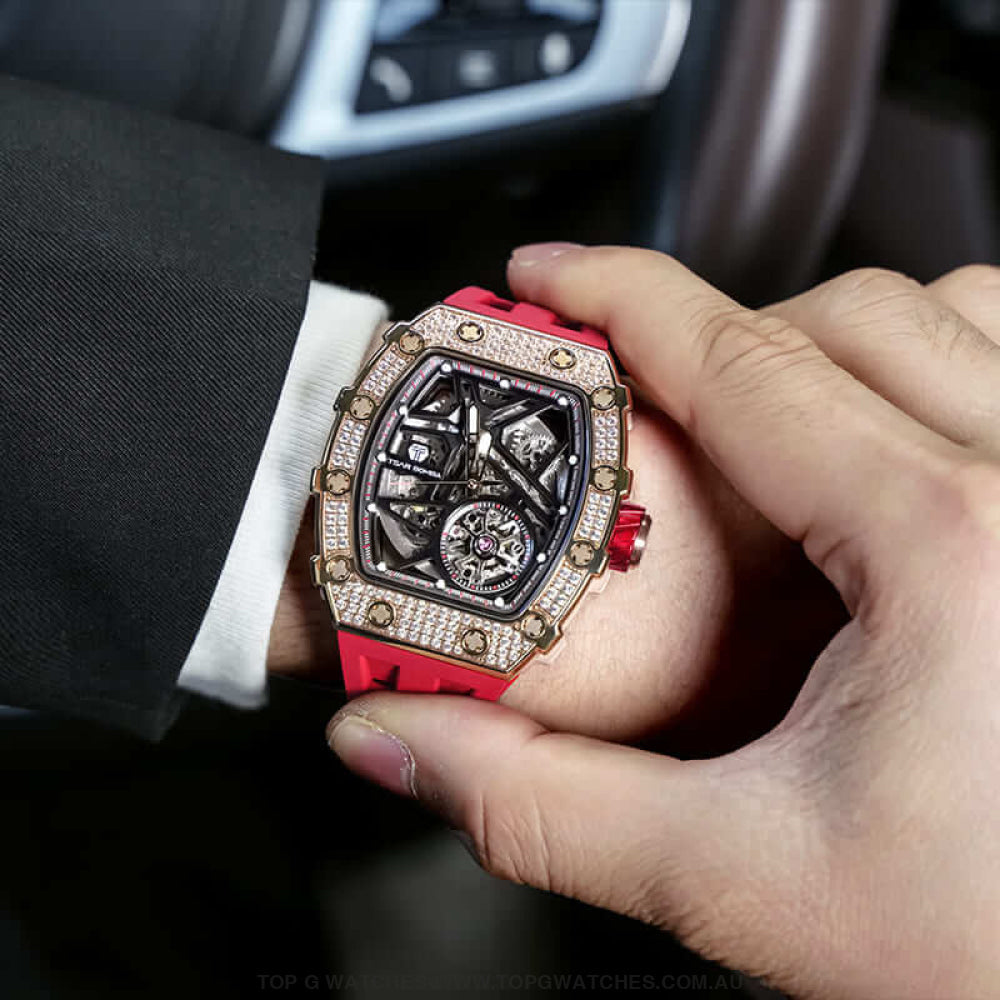 Official TSAR BOMBA Automatic Mechanical Waterproof Diamond Finish Watch TB8209D - Top G Watches