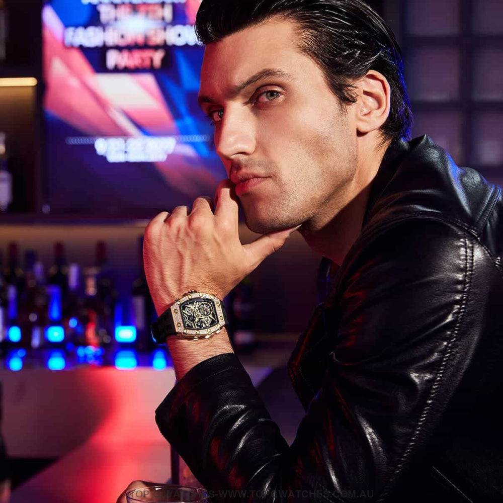 Official TSAR BOMBA Automatic Mechanical Waterproof Diamond Finish Watch TB8209D - Top G Watches