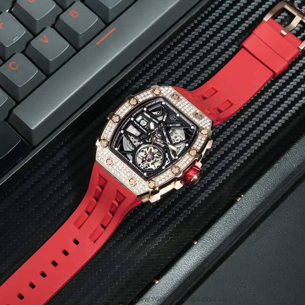 Official TSAR BOMBA Automatic Mechanical Waterproof Diamond Finish Watch TB8209D - Top G Watches