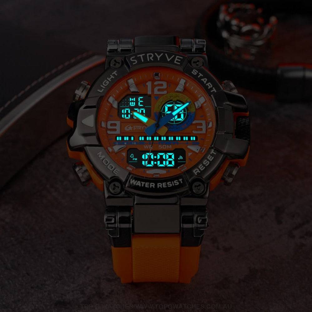 Top Sports Luxury Stryve Digital-Analog Dual Waterproof Sports Watch - Top G Watches