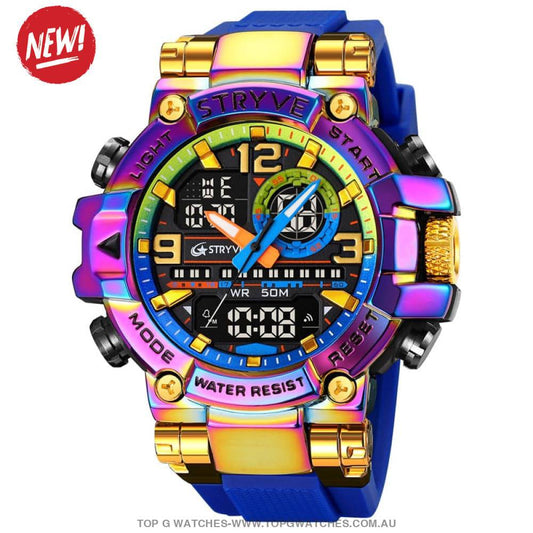 Top Sports Luxury Stryve Digital-Analog Dual Waterproof Sports Watch - Top G Watches