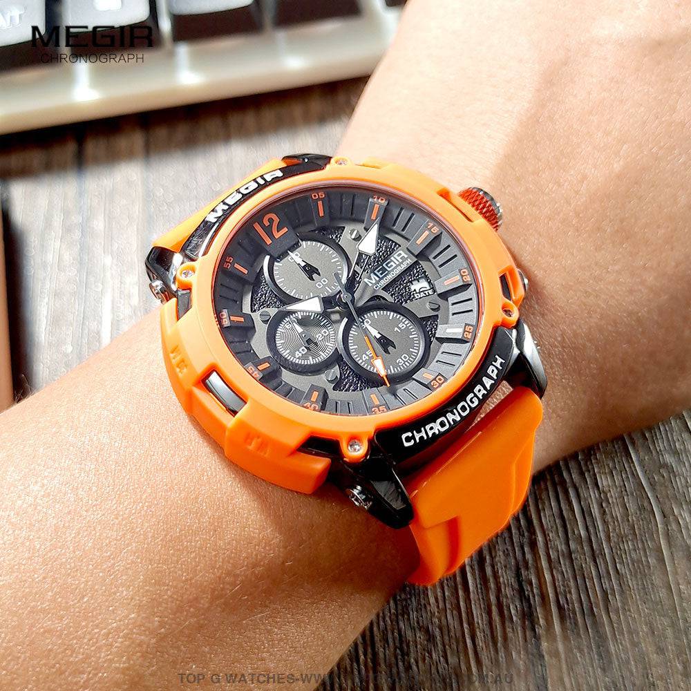 Trendy Megir' Street Sports 3ATM Waterproof Luminous Chronograph Quartz Wristwatch - Top G Watches