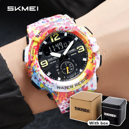 Vibrant Camo Skmei Sport Digital-Analog Quartz Watch - Top G Watches