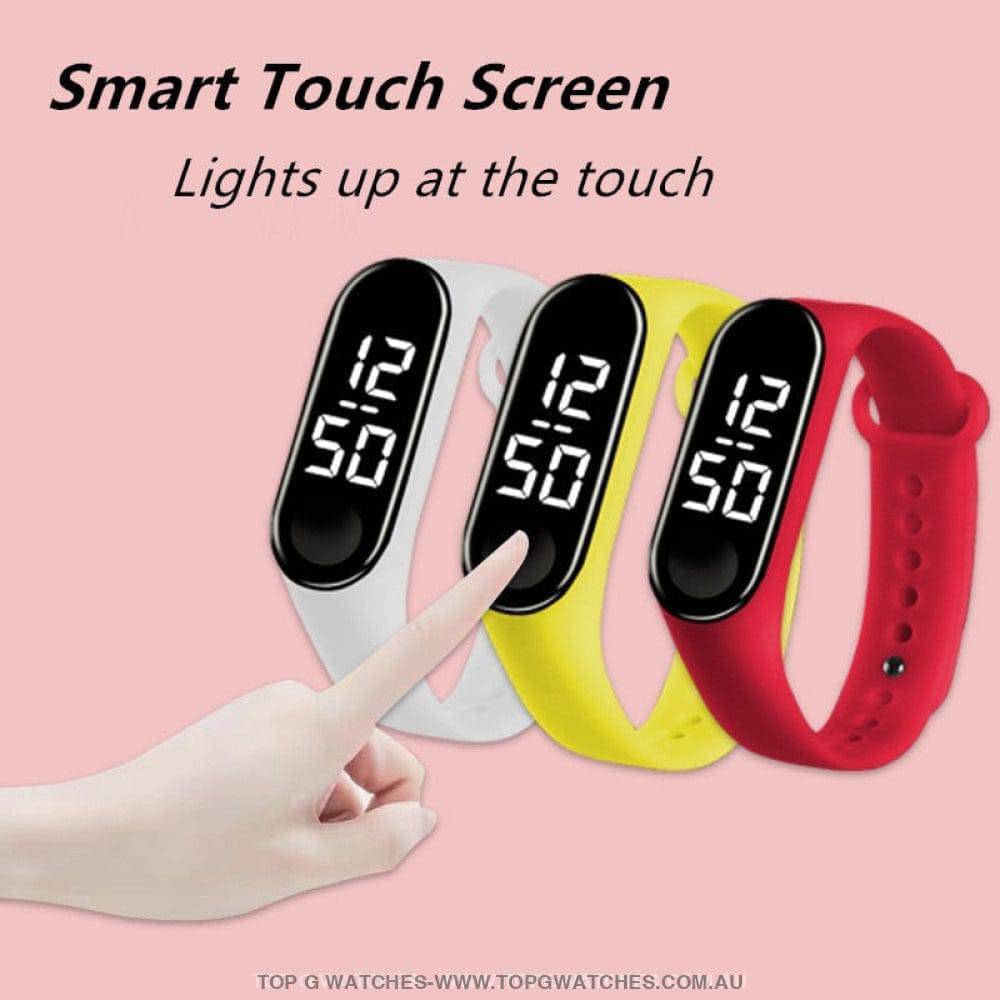 Waterproof Smart Touch Screen Digital Led Cartoon Sports Kid's Watch - Top G Watches