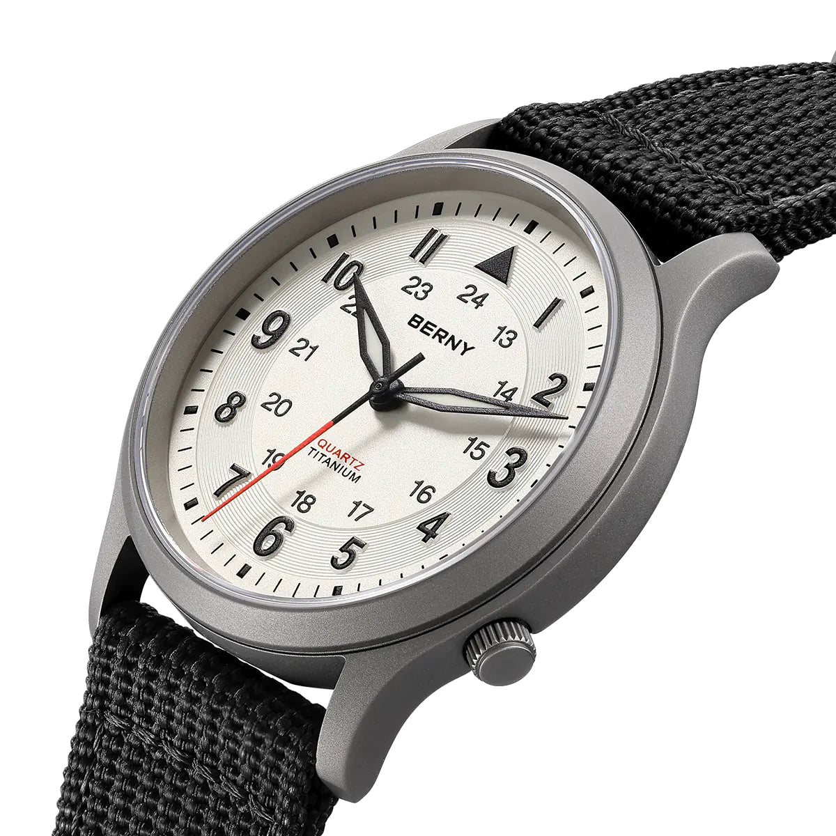 BERNY T2596M Men's Titanium Field Watch | Sapphire Crystal - MIYOTA Quartz