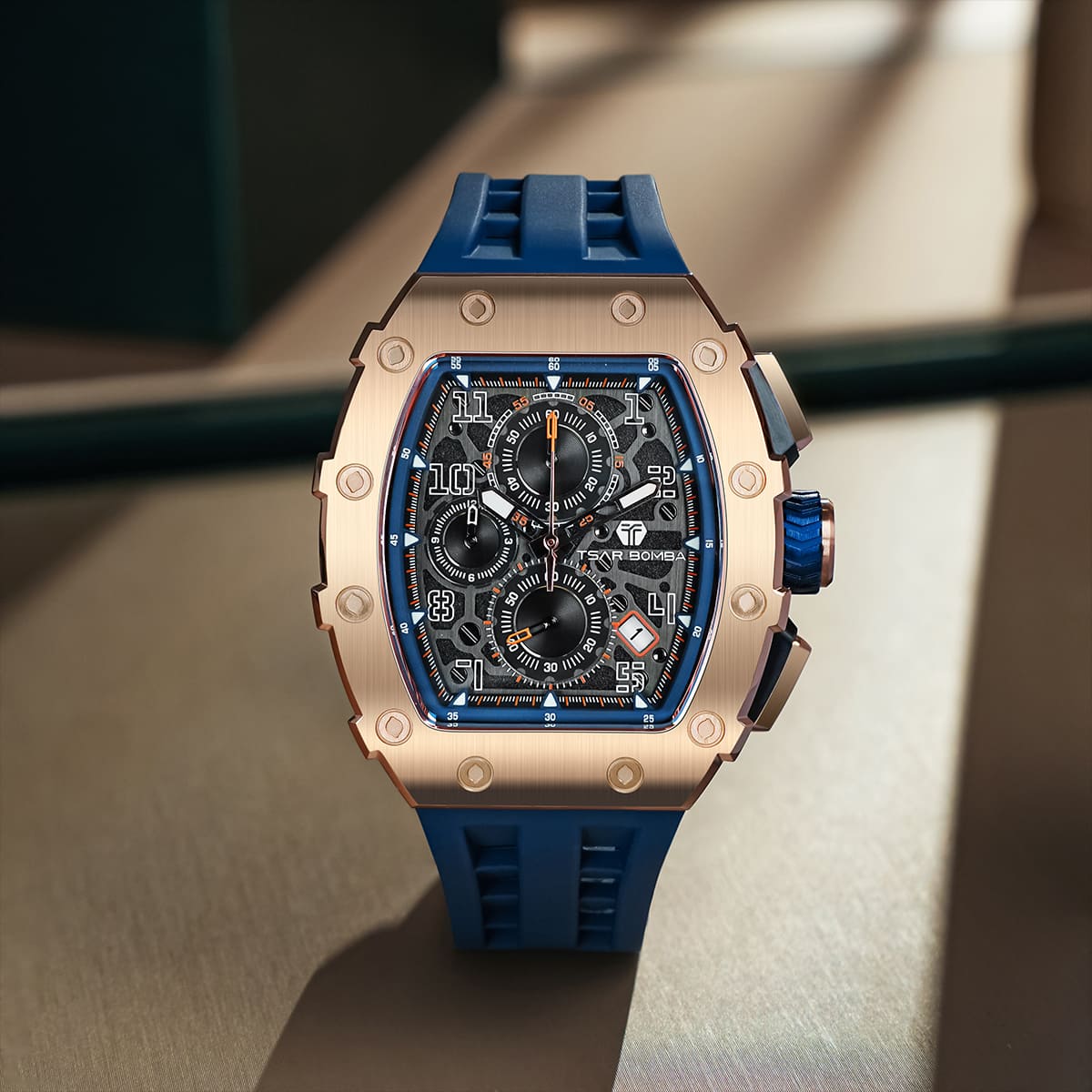 Official TSAR BOMBA Elemental Series TB8204Q – Calendar & Chronograph Watch