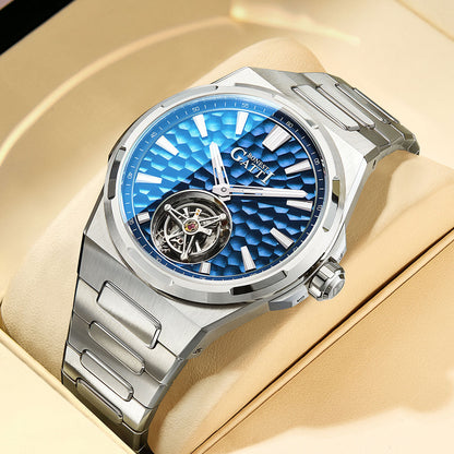 BONEST GATTI Hammer Pattern Automatic Tourbillon Watch Self Wind 80H Power Reserve Sapphire Crystal Luminous Watch BG7005 - Top G Watches