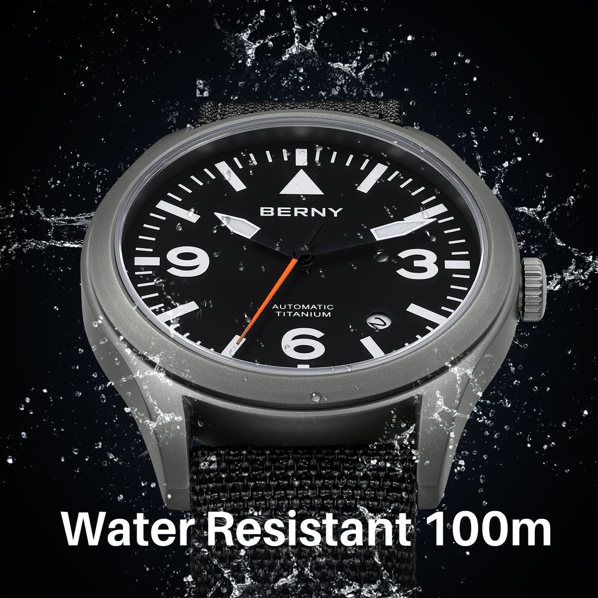 BERNY AMT143M Automatic Titanium Field Watch – Sapphire - Top G Watches