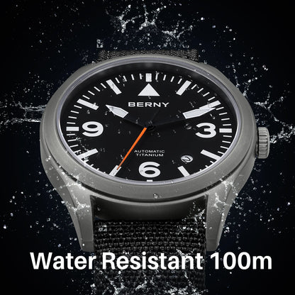 BERNY AMT143M Automatic Titanium Field Watch – Sapphire - Top G Watches