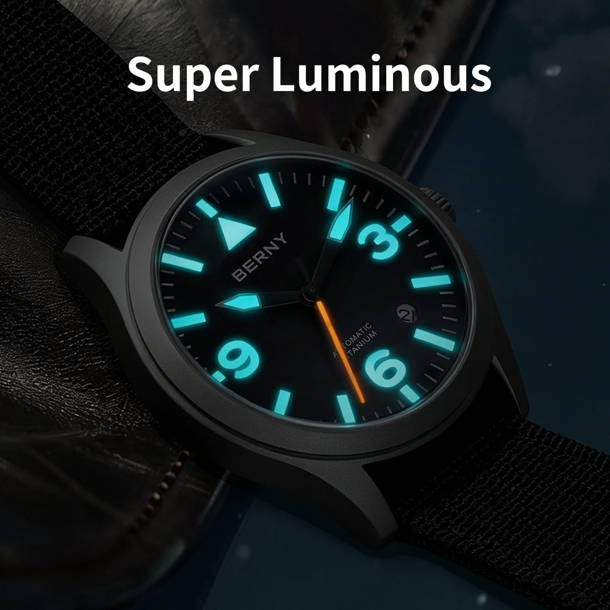 BERNY AMT143M Automatic Titanium Field Watch – Sapphire - Top G Watches