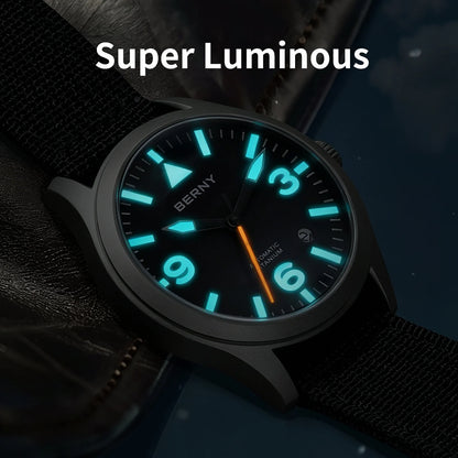 BERNY AMT143M Automatic Titanium Field Watch – Sapphire - Top G Watches