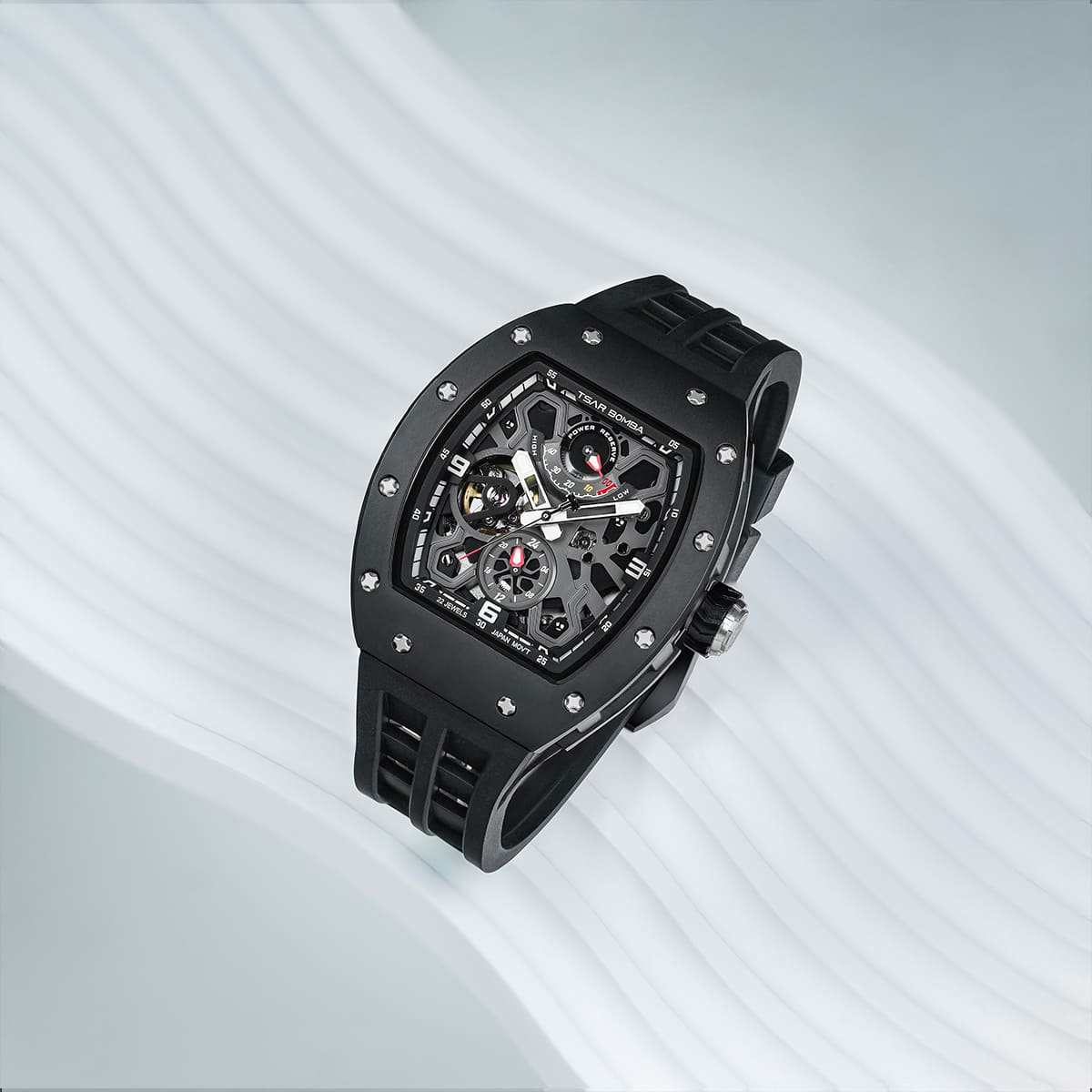 Official TSAR BOMBA Carbon Fibre Ceramic Kinetic Energy Automatic Watch – TB8212