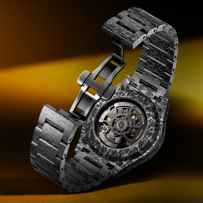 BONEST GATTI BG9014 Carbon Fibre Skeleton Automatic Chronograph Watch