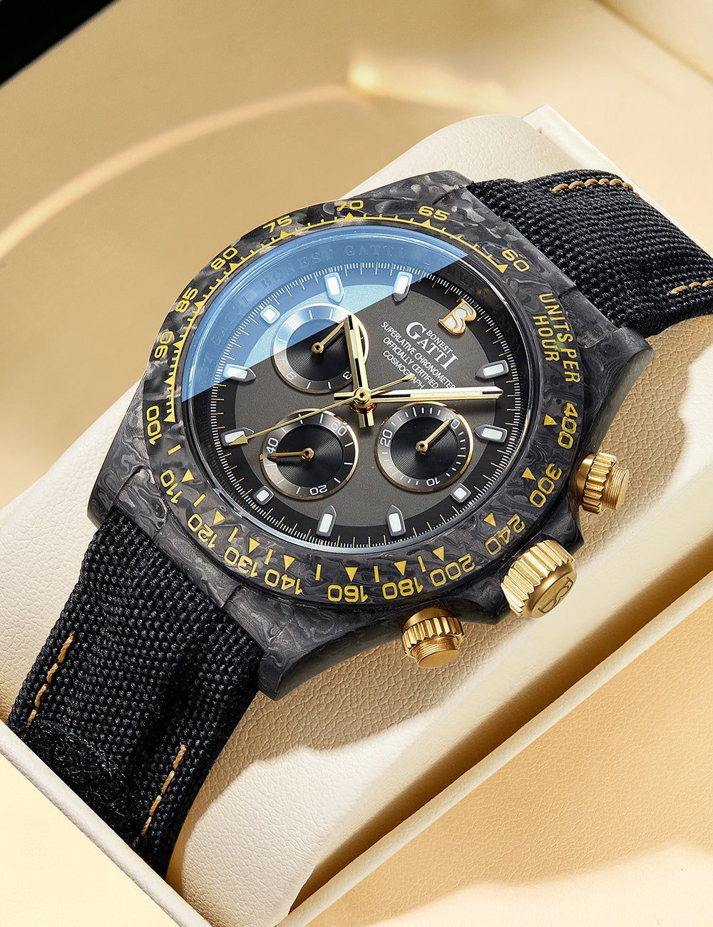 Bonest Gatti BG9010 Carbon Fibre Automatic Chronograph – Sport-Precision Craft - Top G Watches