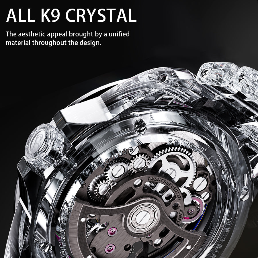Bonest Gatti BG7002 Rainbow Tourbillon – Transparent K9 Crystal Masterpiece Watch - Top G Watches