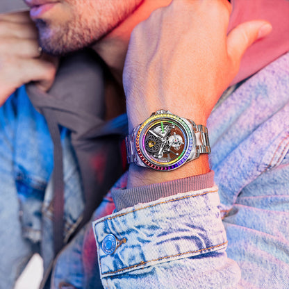 Bonest Gatti BG7002 Rainbow Tourbillon – Transparent K9 Crystal Masterpiece Watch - Top G Watches