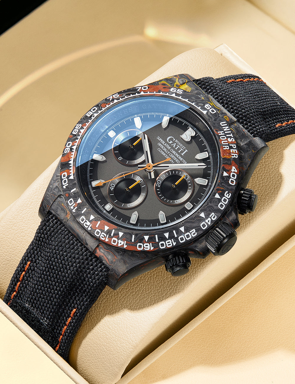 Bonest Gatti BG9010 Carbon Fibre Automatic Chronograph – Sport-Precision Craft - Top G Watches