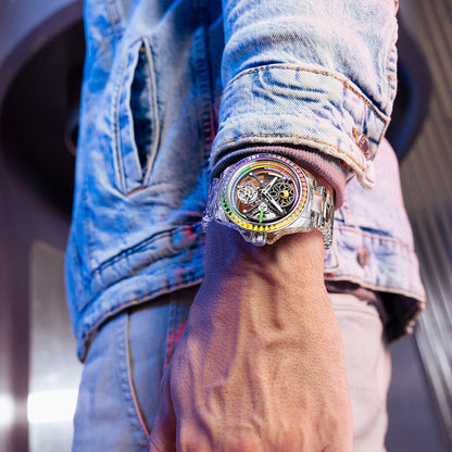 Bonest Gatti BG7002 Rainbow Tourbillon – Transparent K9 Crystal Masterpiece Watch - Top G Watches