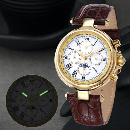 BERNY AM7042M Automatic Full Calendar Dress Watch – Roman Numerals - Top G Watches