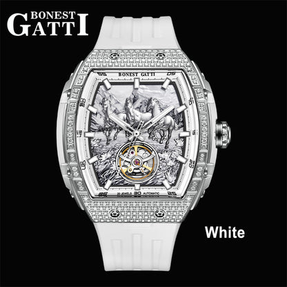 Bonest Gatti Year of the Horse BG5006 – Automatic Skeleton Zircon Bezel - Top G Watches