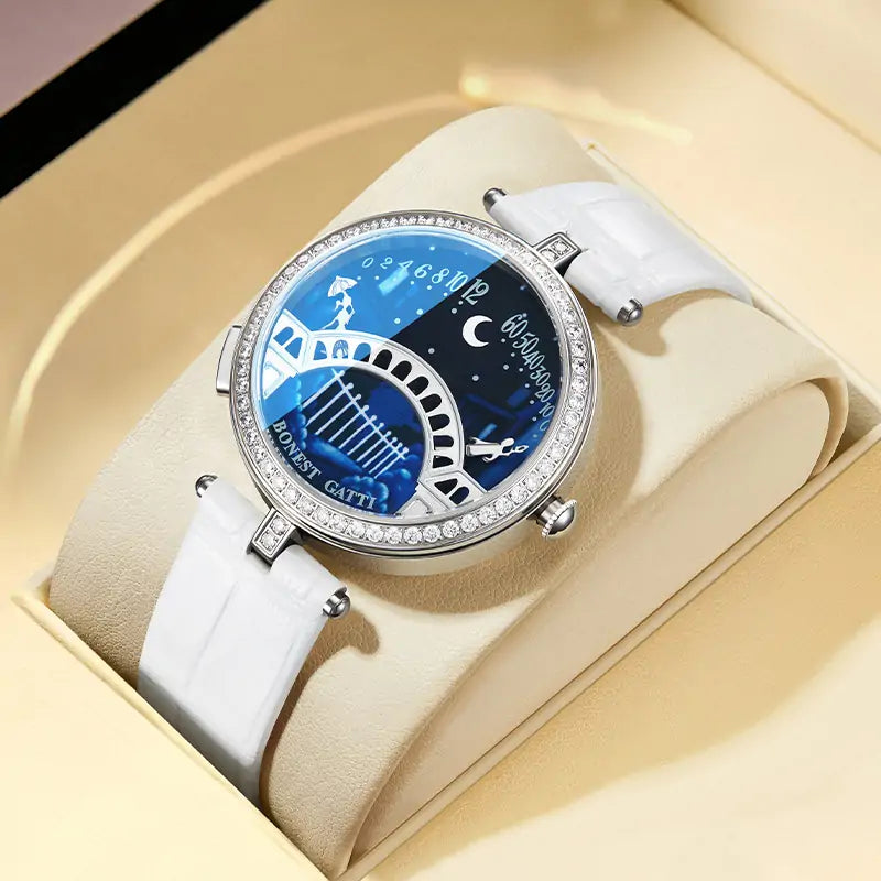BONEST GATTI BG3004 Pont des Amoureux “Lovers’ Bridge” Animated Ladies Watch