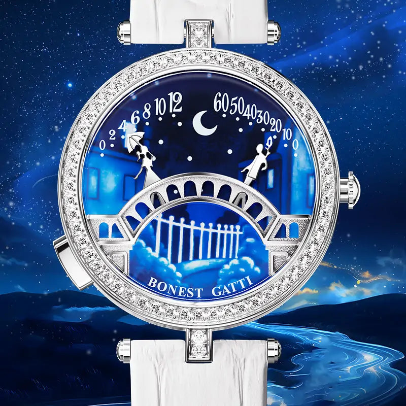 BONEST GATTI BG3004 Pont des Amoureux “Lovers’ Bridge” Animated Ladies Watch