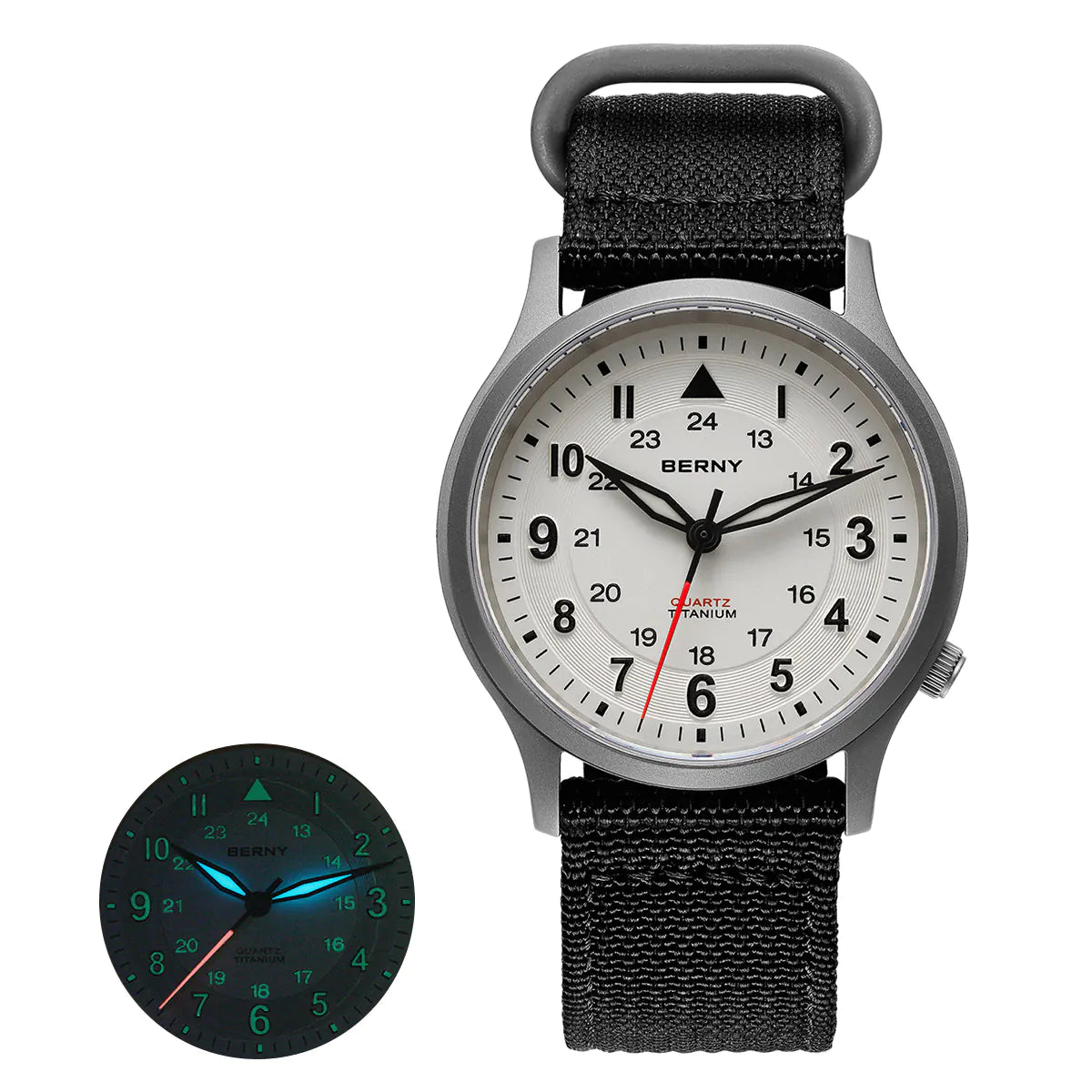 BERNY T2596M Men's Titanium Field Watch | Sapphire Crystal - MIYOTA Quartz