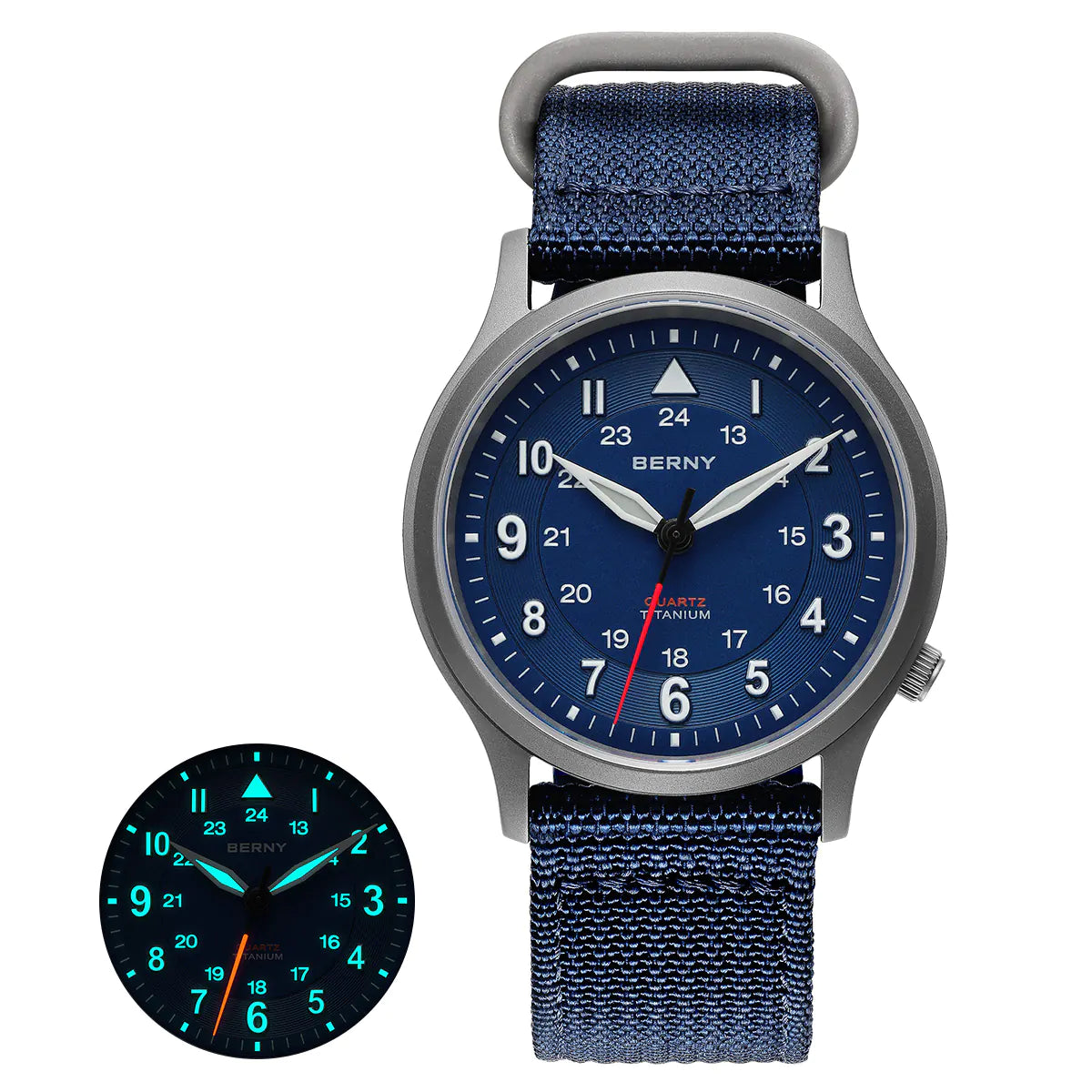 BERNY T2596M Men's Titanium Field Watch | Sapphire Crystal - MIYOTA Quartz