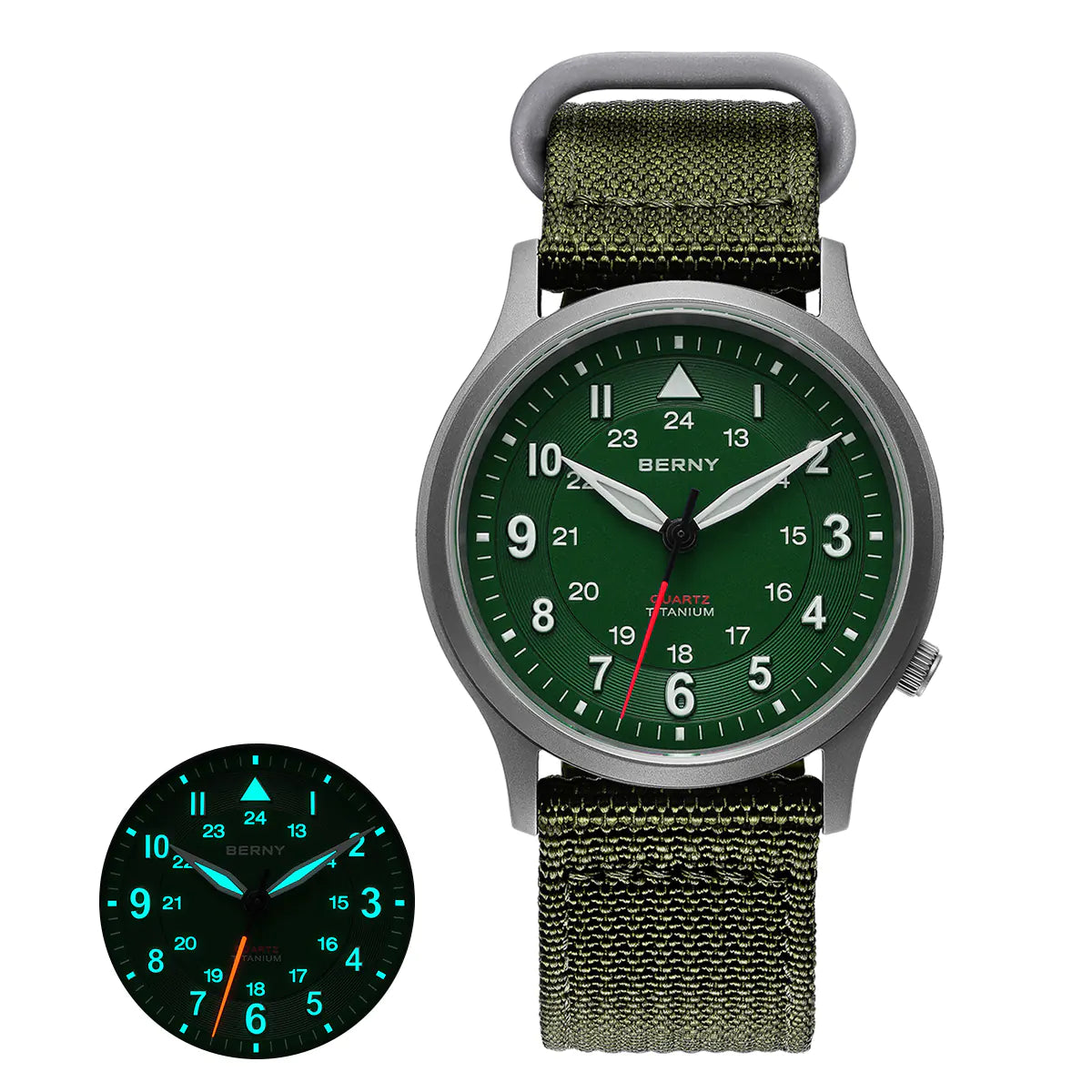 BERNY T2596M Men's Titanium Field Watch | Sapphire Crystal - MIYOTA Quartz