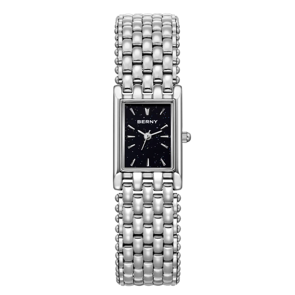 BERNY 2066L Women's Mini Silver Square Quartz Dress Watch - Top G Watches