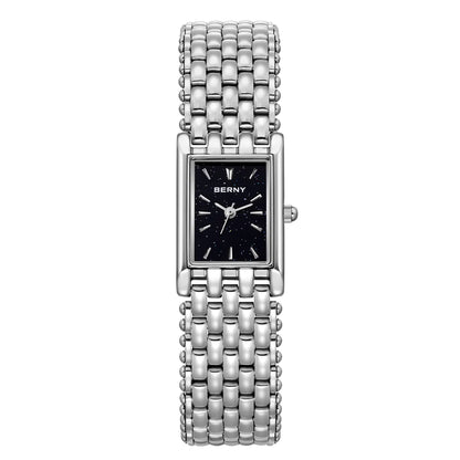 BERNY 2066L Women's Mini Silver Square Quartz Dress Watch - Top G Watches