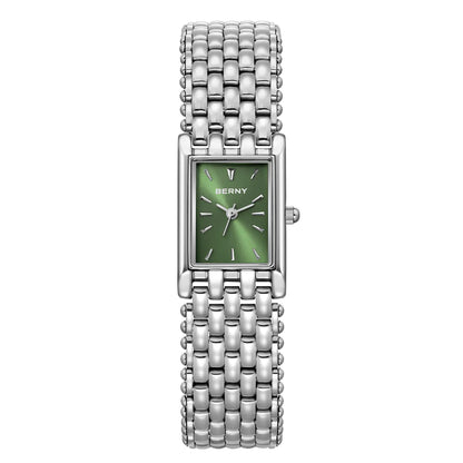 BERNY 2066L Women's Mini Silver Square Quartz Dress Watch - Top G Watches