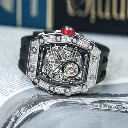 Official TSAR BOMBA Diamond Automatic Skeleton Watch – TB8208D