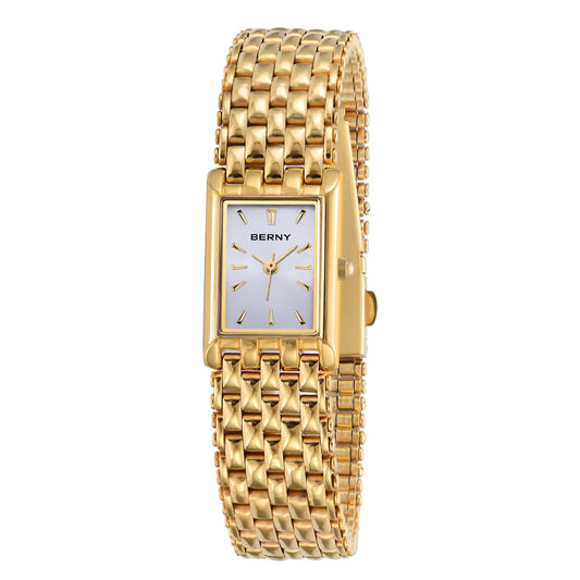 BERNY 2166L Women's Gold Square Dress Watch – Japanese Quartz - Top G Watches