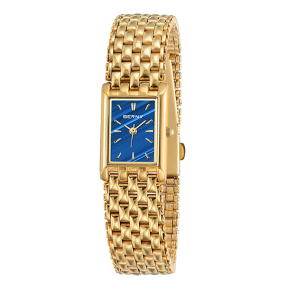 BERNY 2166L Women's Gold Square Dress Watch – Japanese Quartz - Top G Watches