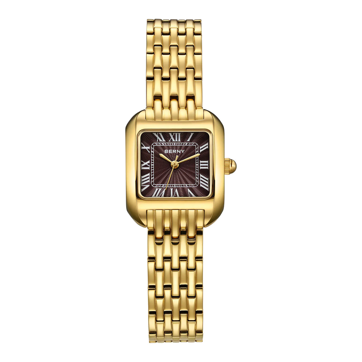 BERNY 2706VLY Women's Gold Square Quartz Dress Watch - Top G Watches