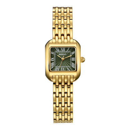 BERNY 2706VLY Women's Gold Square Quartz Dress Watch - Top G Watches