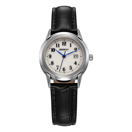 BERNY 2711VL Women's Classic Quartz Dress Watch – Leather Strap - Top G Watches