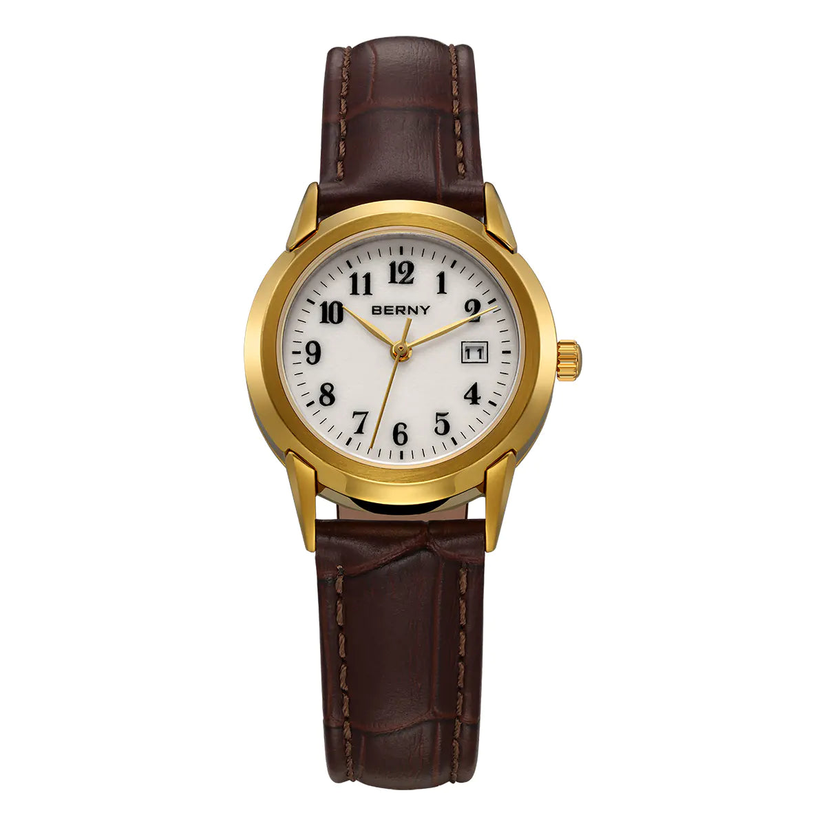 BERNY 2711VL Women's Classic Quartz Dress Watch – Leather Strap - Top G Watches