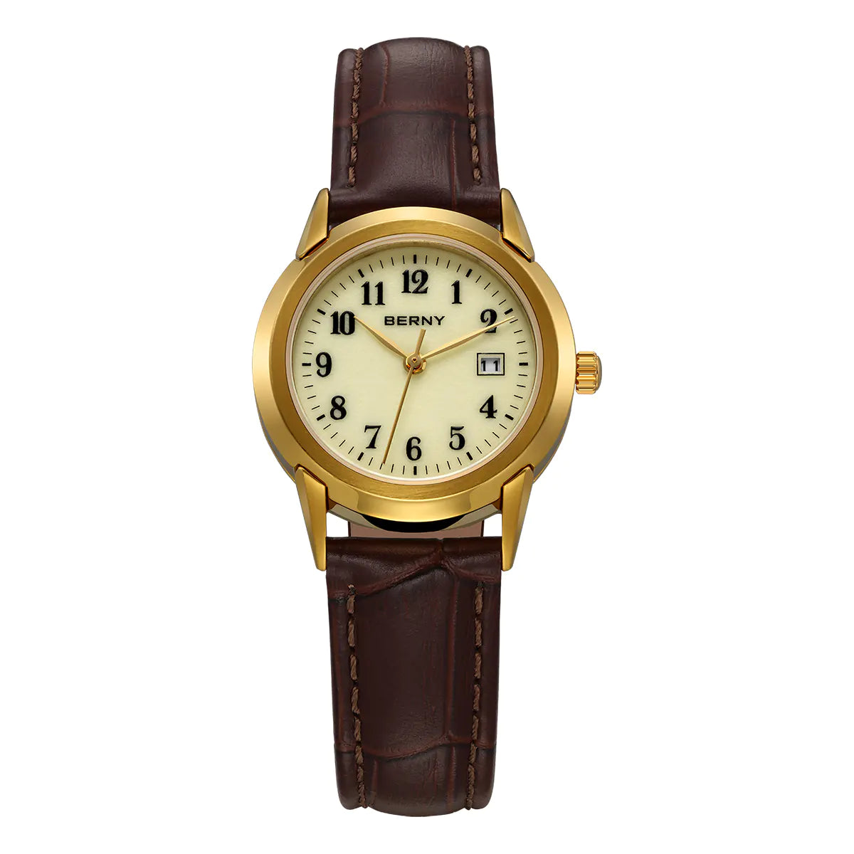 BERNY 2711VL Women's Classic Quartz Dress Watch – Leather Strap - Top G Watches